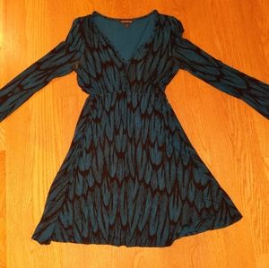 Teal and black dress